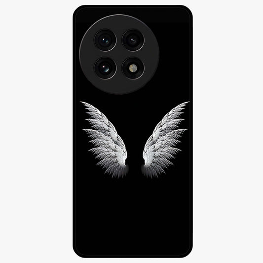 Angel Wing Grace Glass Case for 1+13R elegant front view featuring soft angel wing artwork
