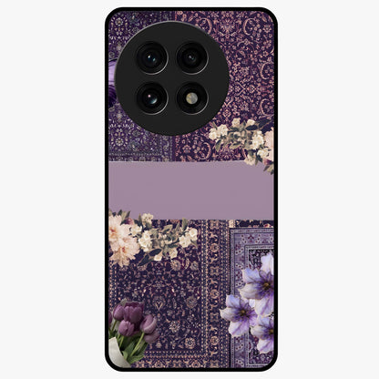 Antique Floral Whisper Glass Case for 1+13R vintage front view featuring soft antique floral artwork