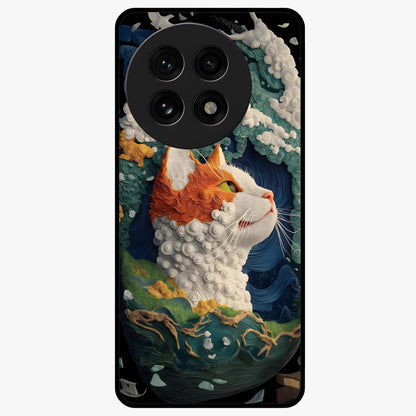 Aurora Cat Dreams Glass Case for 1+13R dreamy front view featuring glowing cat artwork with aurora tones