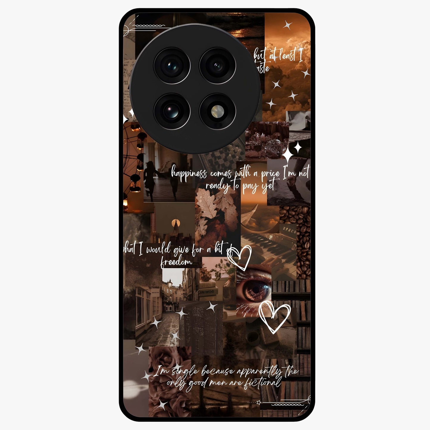 Bittersweet Aesthetic Chaos Glass Case for 1+13R bold front view featuring expressive abstract aesthetic artwork