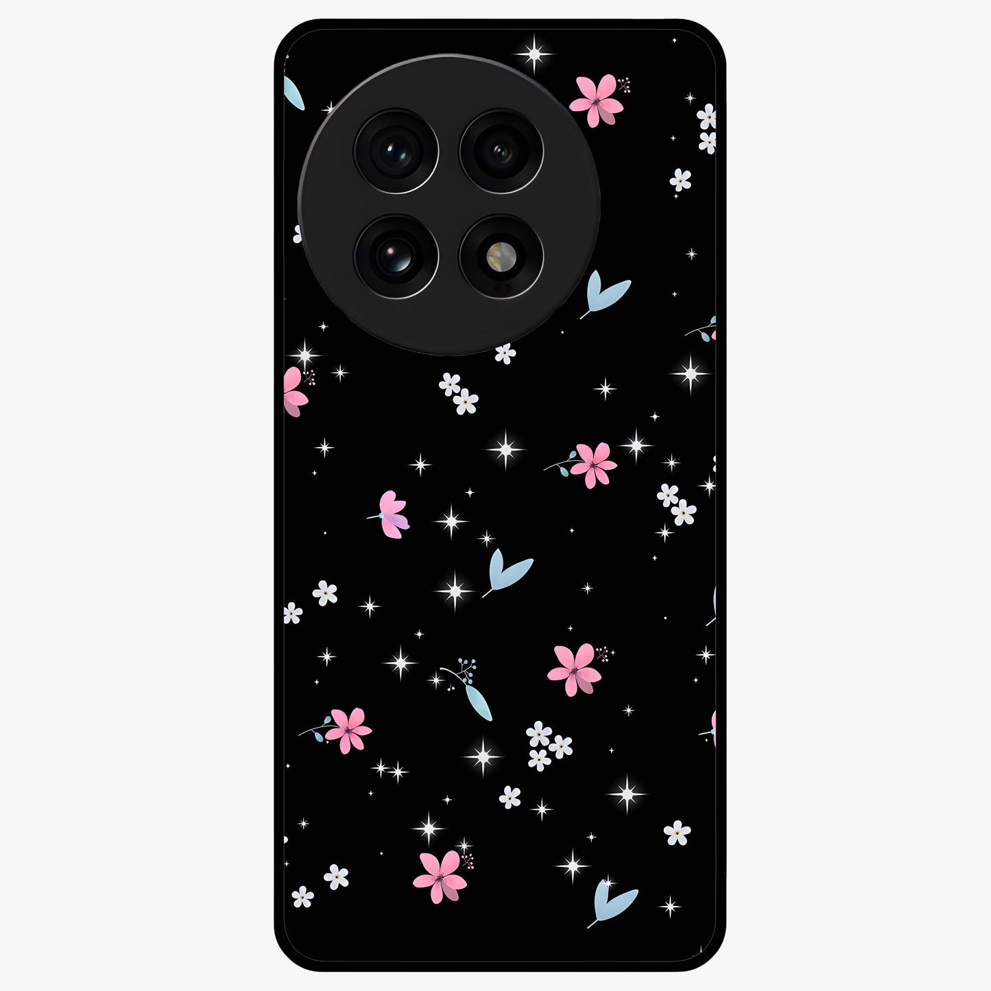 Black Aesthetic Wallpapers Glass Case for 1+13R bold front view featuring dark minimalist aesthetic artwork