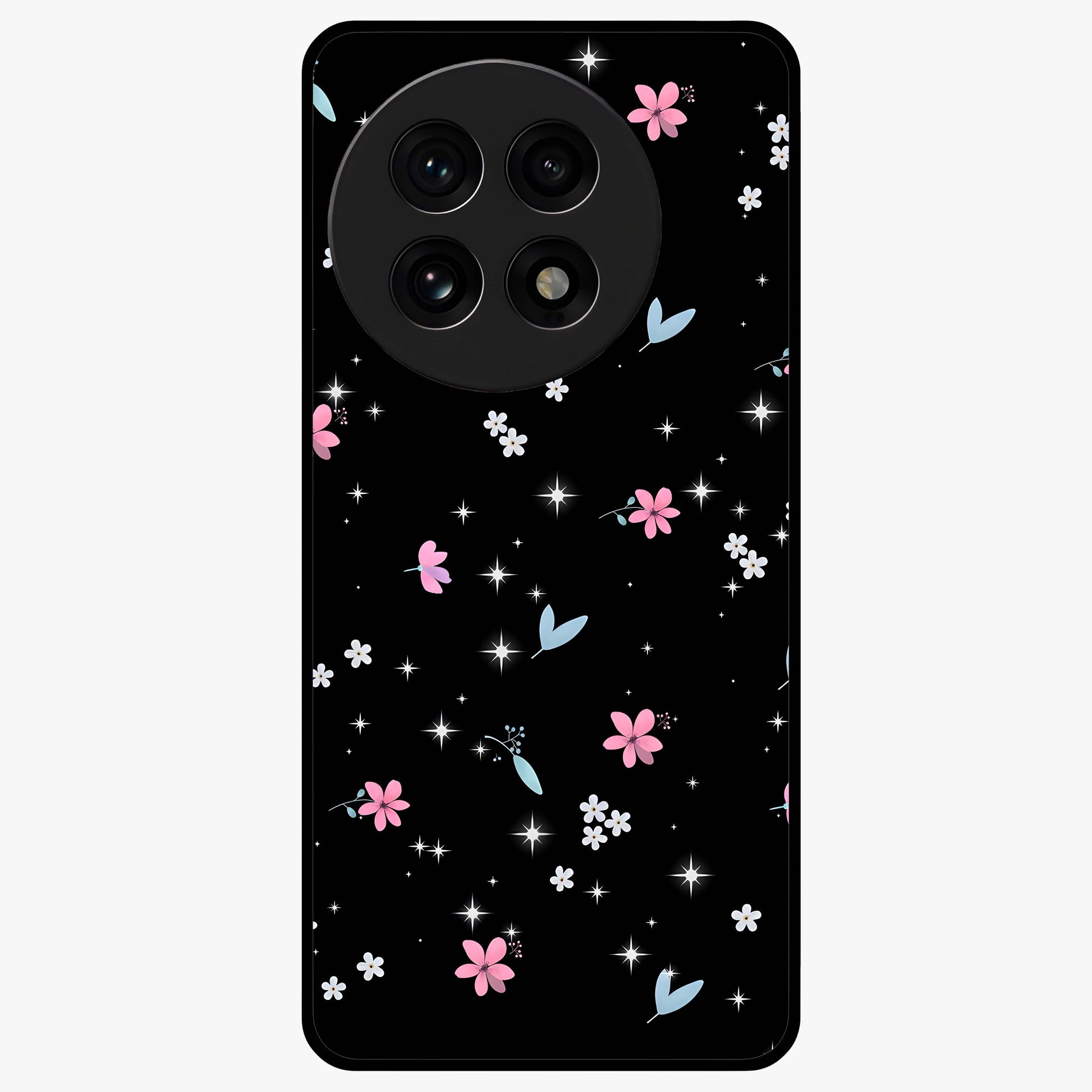 Black Aesthetic Wallpapers Glass Case for 1+13R bold front view featuring dark minimalist aesthetic artwork