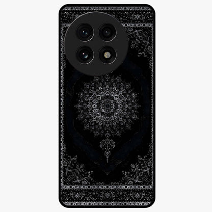 Black Persian Carpet Glass Case for 1+13R rich front view featuring intricate Persian carpet pattern artwork