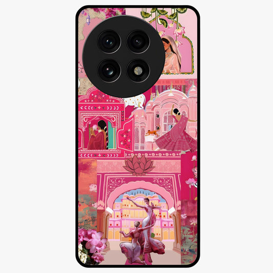 Blossoms of Rajasthan Glass Case for 1+13R vibrant front view featuring traditional Rajasthani floral artwork