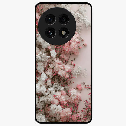 Blush Blossom Cloud Glass Case for 1+13R dreamy front view featuring soft blossom artwork with cloud inspired tones