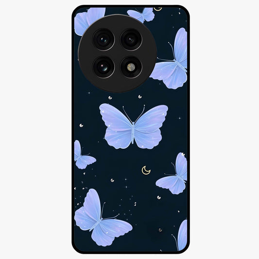 Butterfly With Stars Pattern Glass Case for 1+13R dreamy front view featuring butterfly artwork with star accents