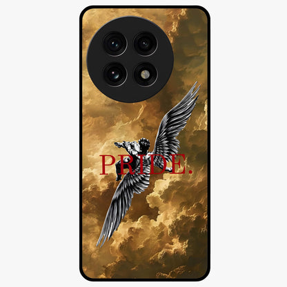 Celestial Fallen Pride Glass Case for 1+13R bold front view featuring dramatic cosmic artwork with dark celestial tones