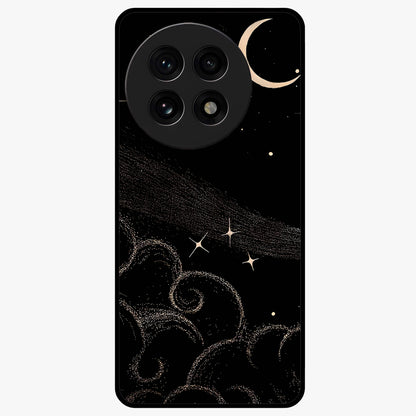 Celestial Midnight Veil Glass Case for 1+13R dramatic front view featuring deep midnight sky artwork
