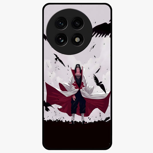 Crimson Crow Ascension Glass Case for 1+13R powerful front view featuring crow artwork with dark crimson background