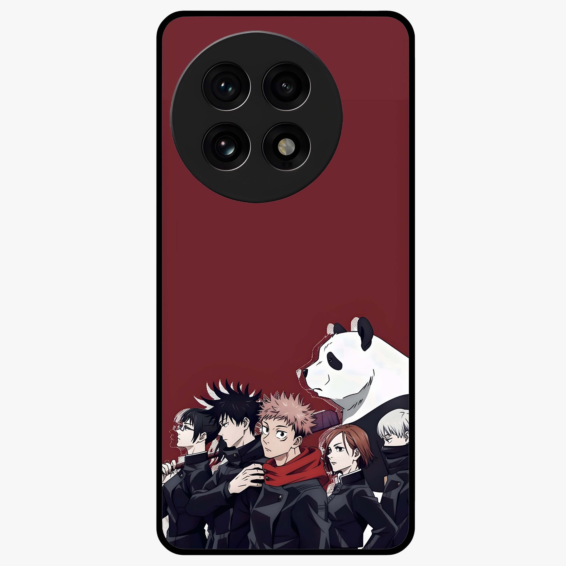Crimson Crow Judgment Glass Case for 1+13R striking front view featuring bold crow illustration in crimson tones