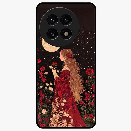 Crimson Dreams Glass Case for 1+13R elegant front view featuring rich red artistic artwork