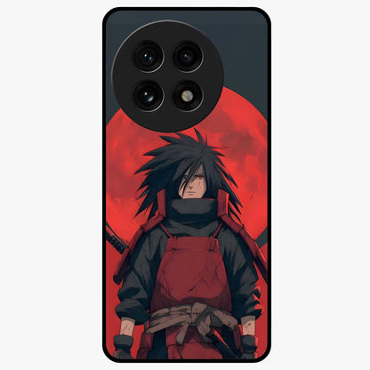 Crimson Moon Warlord Glass Case for 1+13R dramatic front view featuring warrior themed artwork under crimson moonlight