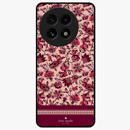 Crimson Rose Charm Glass Case for 1+13R elegant front view featuring rich red rose artwork
