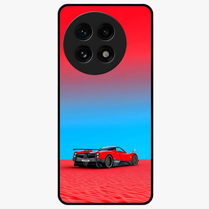 Crimson Speed Mirage Glass Case for 1+13R sleek front view featuring racing inspired red motion artwork