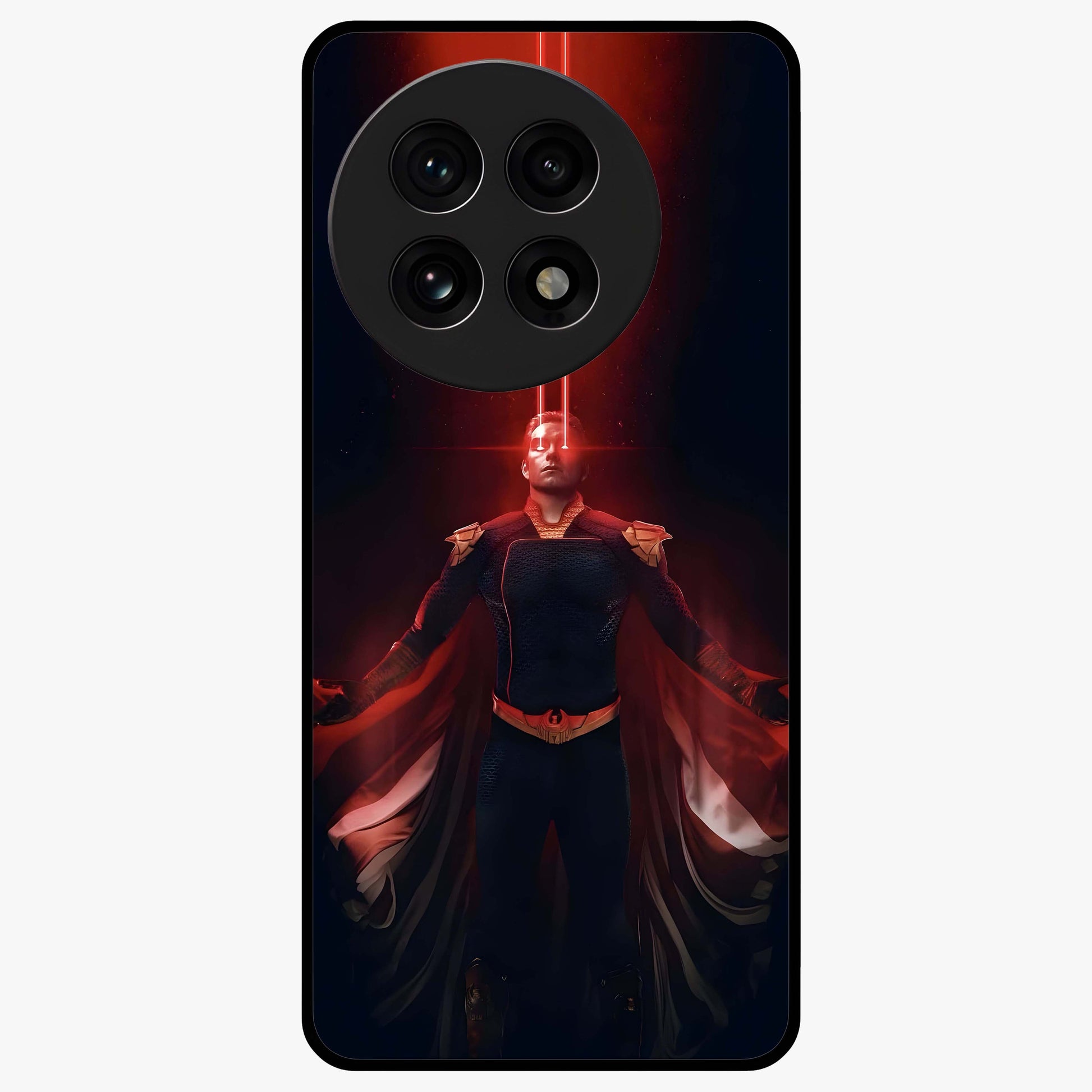 Crimson Vision Ascension Glass Case for 1+13R bold front view featuring visionary crimson themed artwork