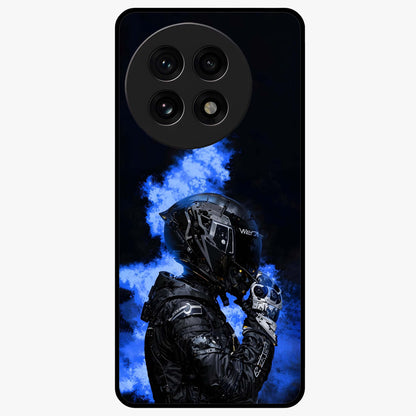 Cyber Sentinel Protocol Glass Case for 1+13R bold front view featuring futuristic cyberpunk inspired artwork