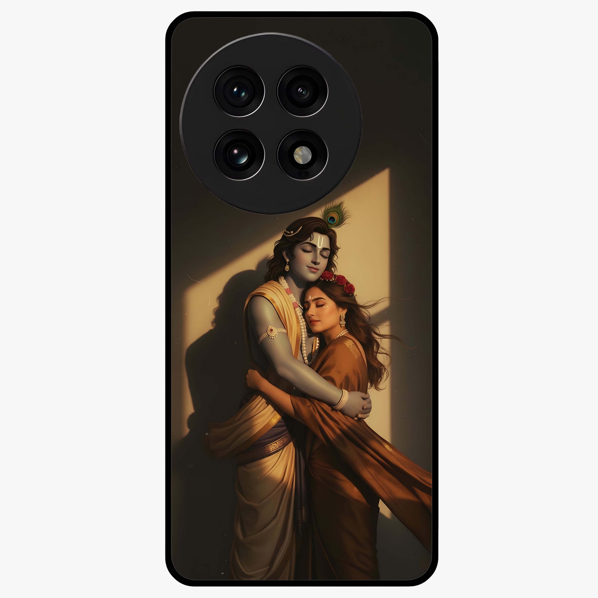 Divine Eternal Love Glass Case for 1+13R elegant front view featuring romantic spiritual artwork in soft tones