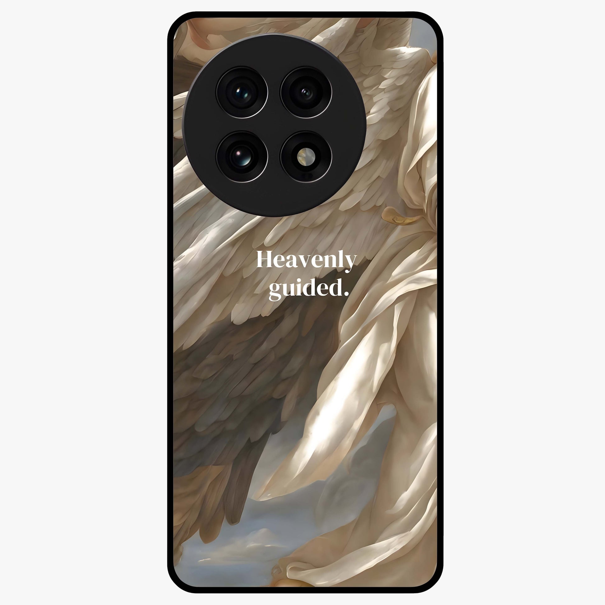 Divine Winged Grace Glass Case for 1+13R graceful front view featuring timeless spiritual artwork