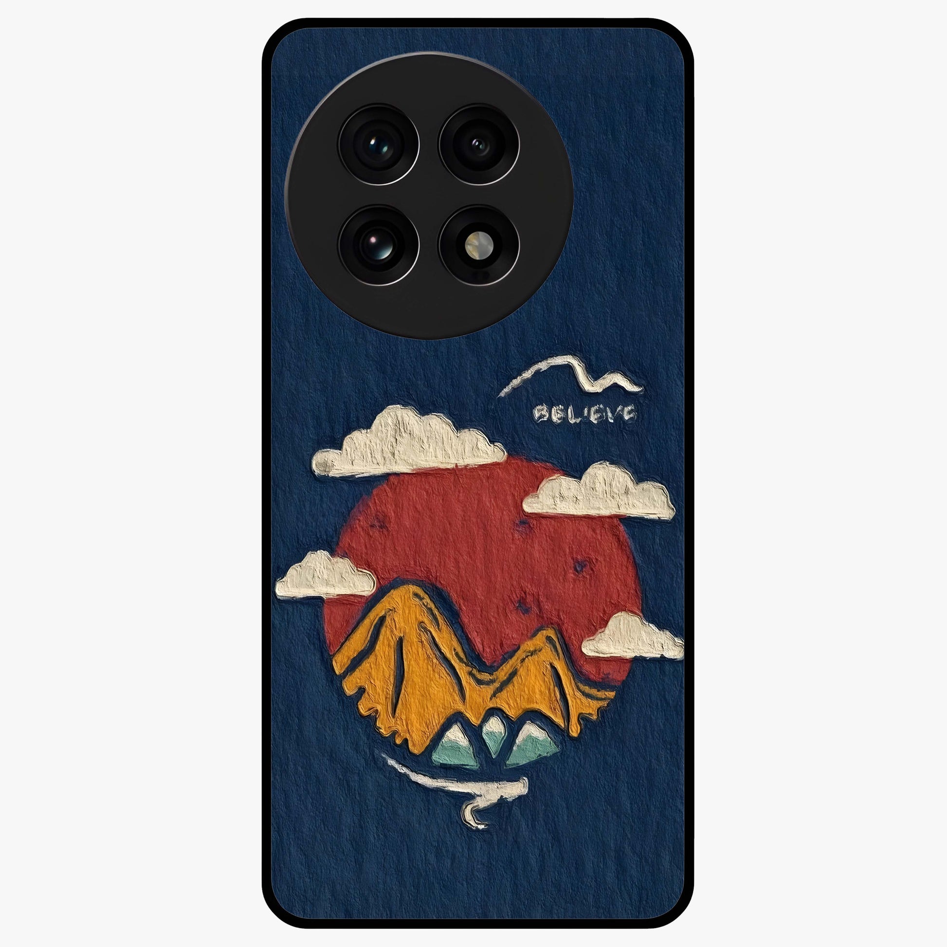 Dream Beyond Mountains Glass Case for 1+13R scenic front view featuring inspirational mountain landscape artwork