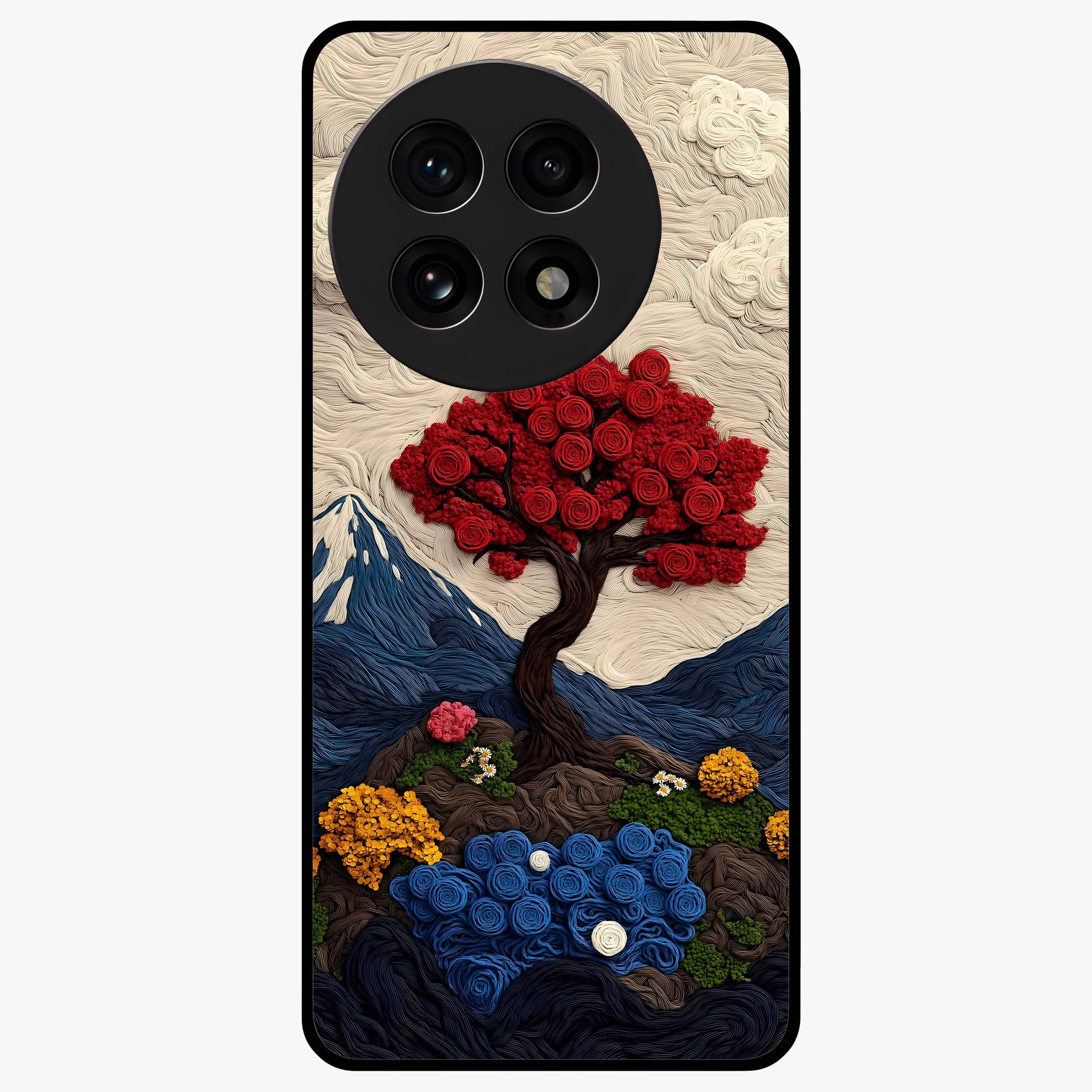 Eternal Nature Tapestry Glass Case for 1+13R elegant front view featuring intricate nature tapestry artwork