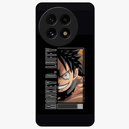 Fearless Pirate Smile Glass Case for 1+13R edgy front view featuring pirate inspired artwork with bold expression