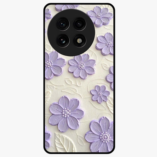 Floral Wall Art With Purple Flowers Glass Case for 1+13R stylish front view featuring purple floral artwork