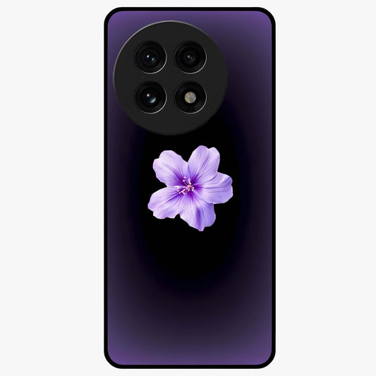 Flower on Soft Violet Gradient Glass Case for 1+13R elegant front view featuring floral artwork over smooth violet gradient