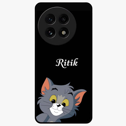 Forever Chasing Love Tom Glass Case for 1+13R charming front view featuring animated love themed character artwork