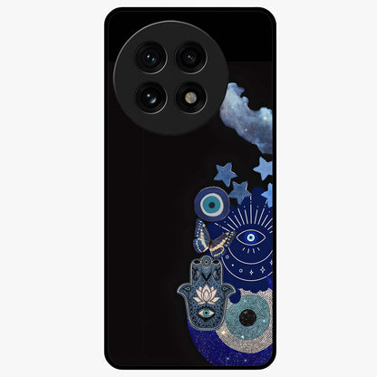 Galactic Charm Cluster Glass Case for 1+13R artistic front view featuring clustered cosmic charm artwork