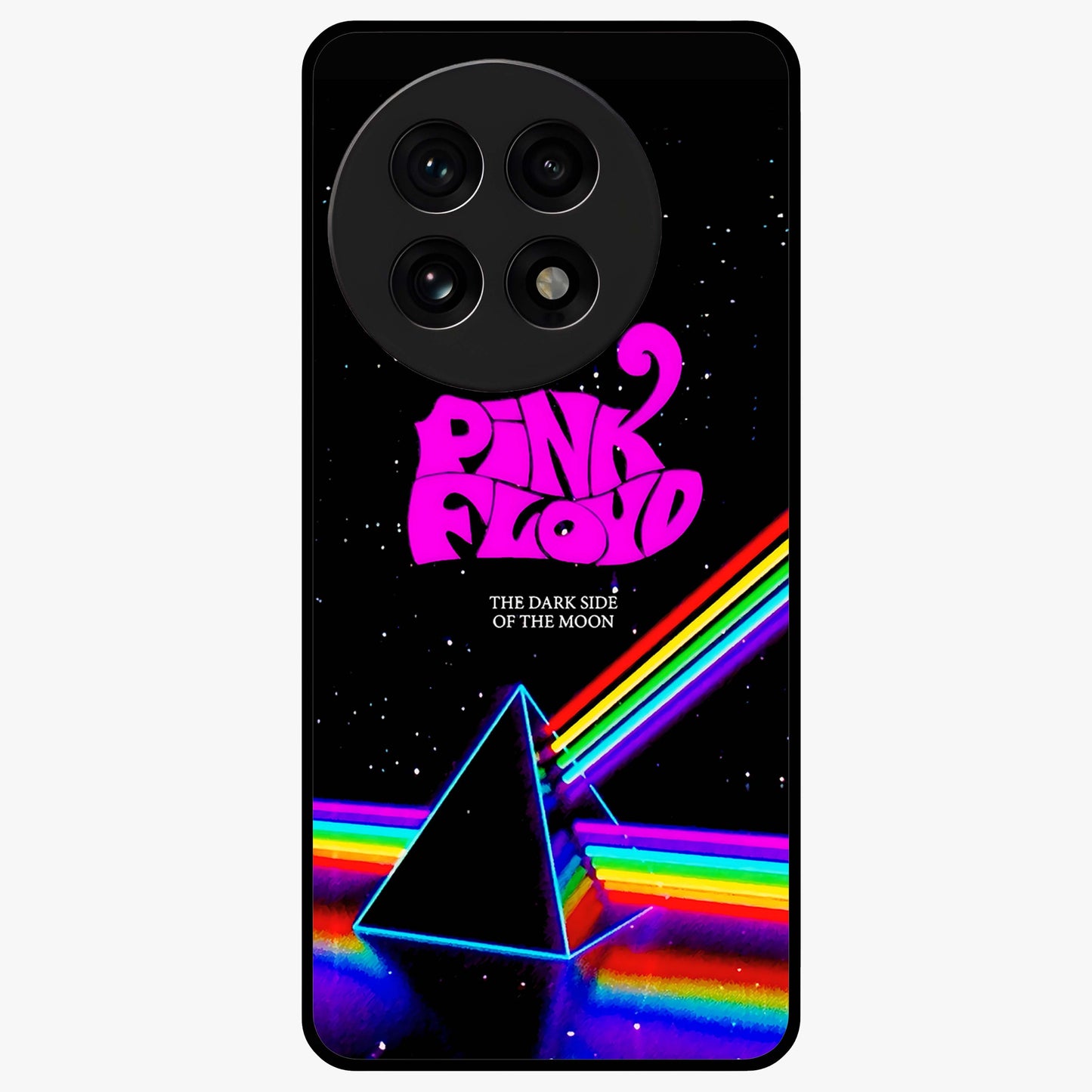 Galactic Light Frequency Glass Case for 1+13R futuristic front view featuring abstract light wave artwork