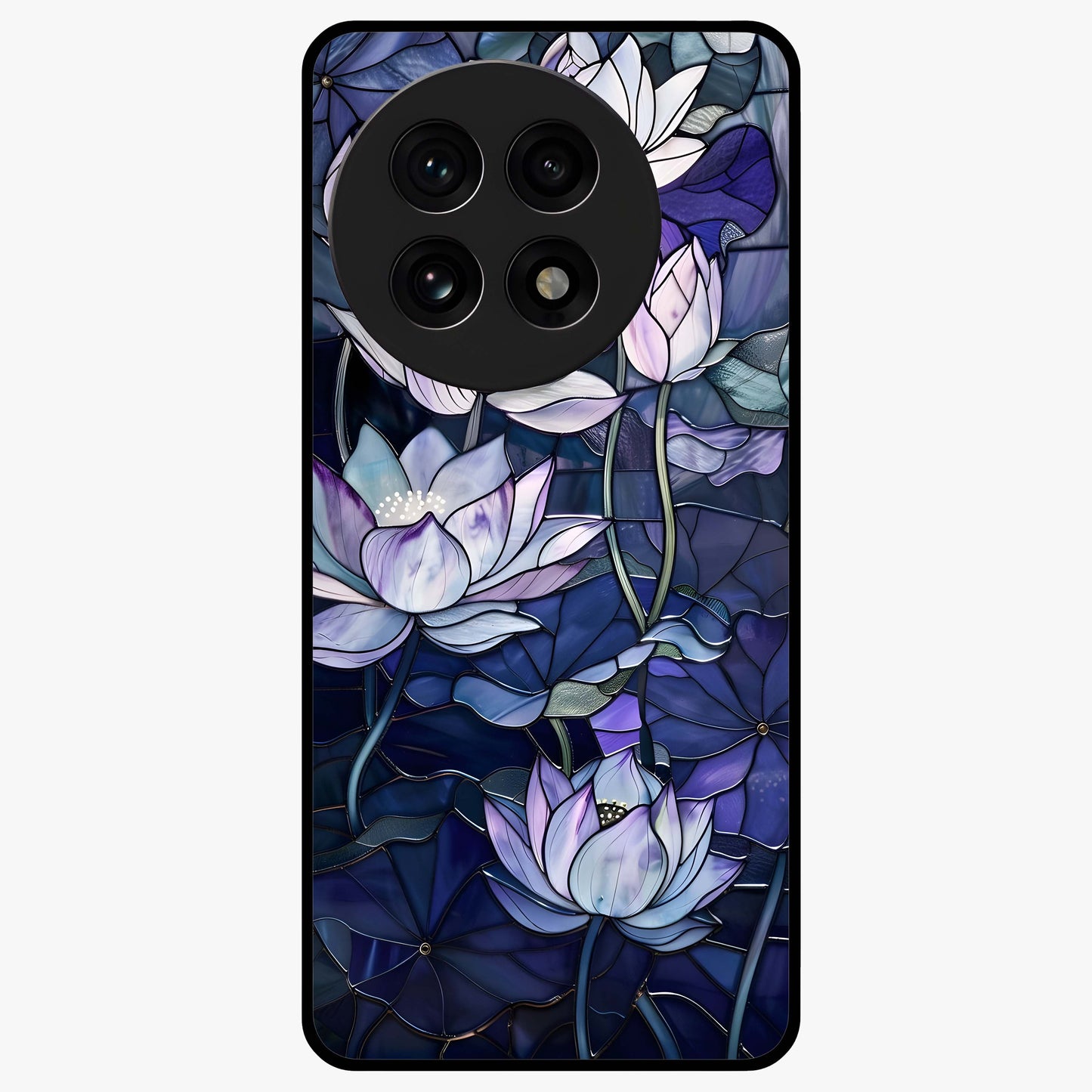 Gloss Petal Rush Glass Case for 1+13R bold front view featuring dynamic floral artwork with glossy appeal