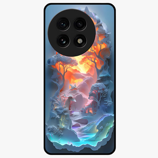 Glow Forest Portal Glass Case for 1+13R mystical front view featuring glowing forest gateway artwork