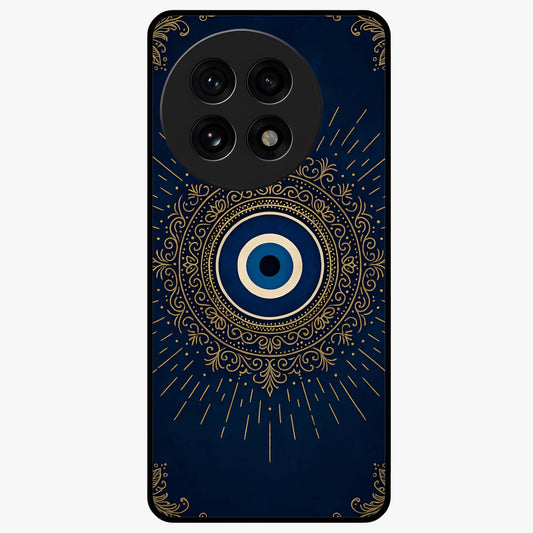 Golden Heart Glow Glass Case for 1+13R romantic front view featuring glowing golden heart artwork