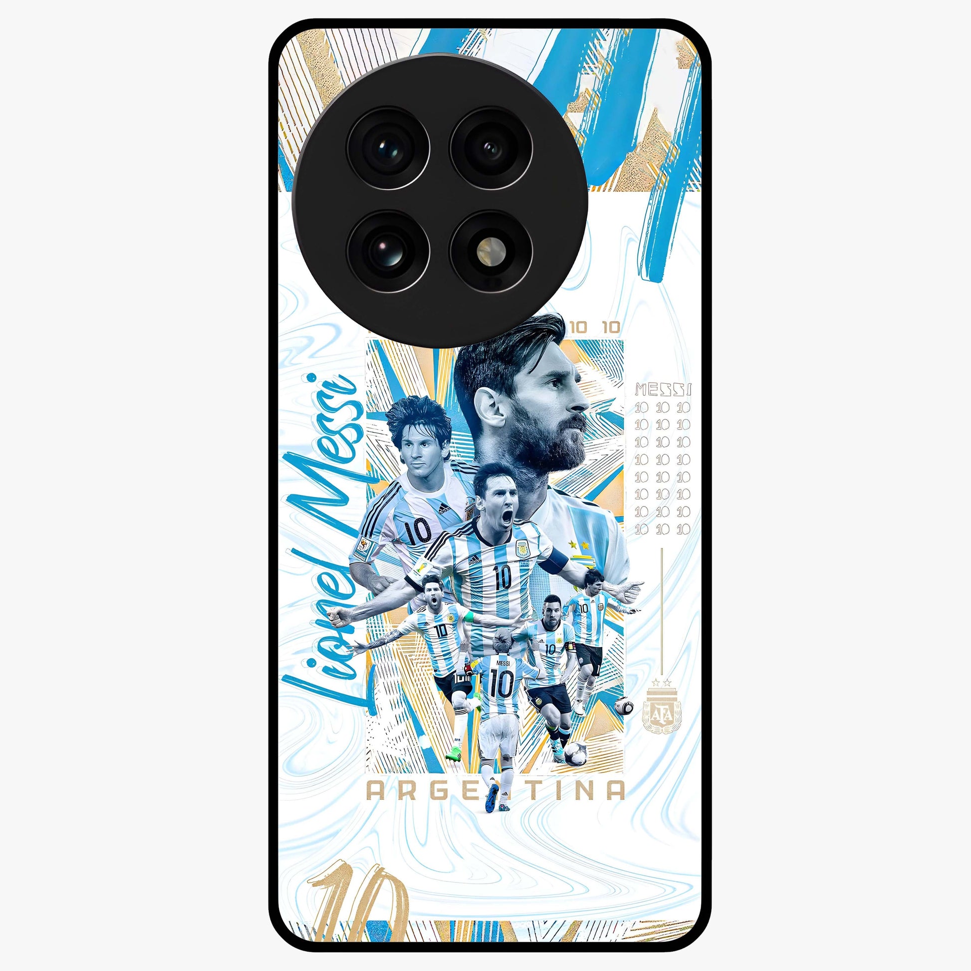 Golden Shadow Commander Glass Case for 1+13R powerful front view featuring dramatic commander themed artwork