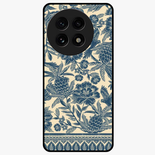 Heirloom Wild Bloom Glass Case for 1+13R elegant front view featuring vintage inspired wild floral artwork