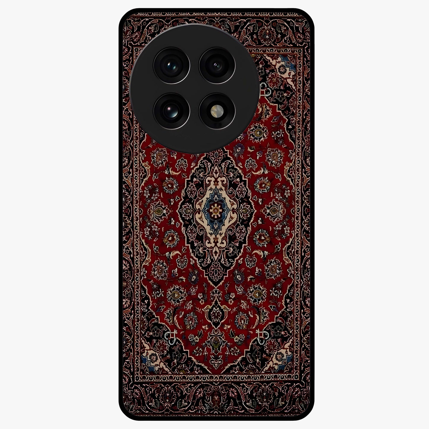 Heritage Carpet Royale Glass Case for 1+13R showing full back design in clean flat view with royal carpet-inspired artwork and glossy glass finish.