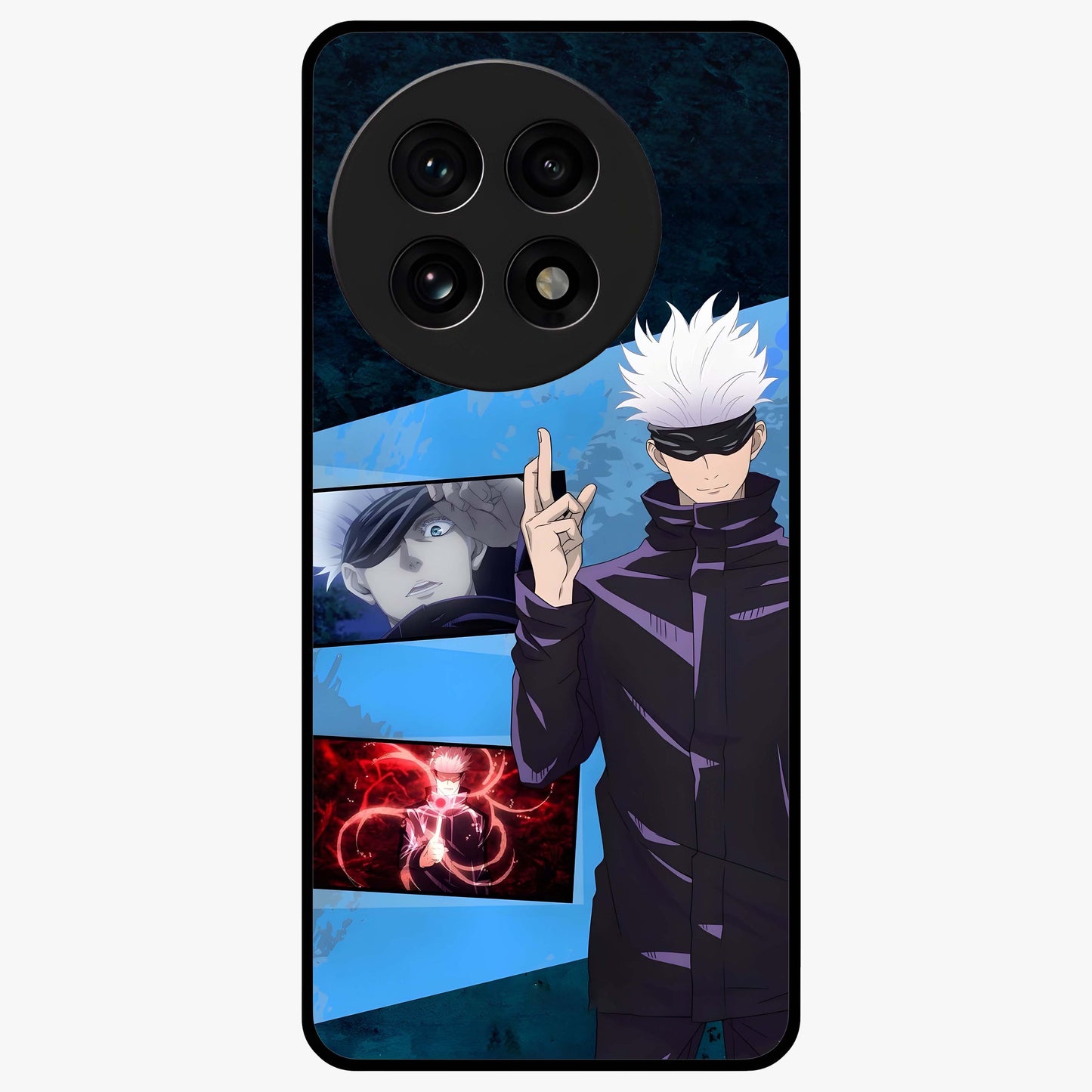 Infinite Curse Sorcerer Glass Case for 1+13R showing full back design in clean flat view with dark sorcerer artwork and glossy glass finish.