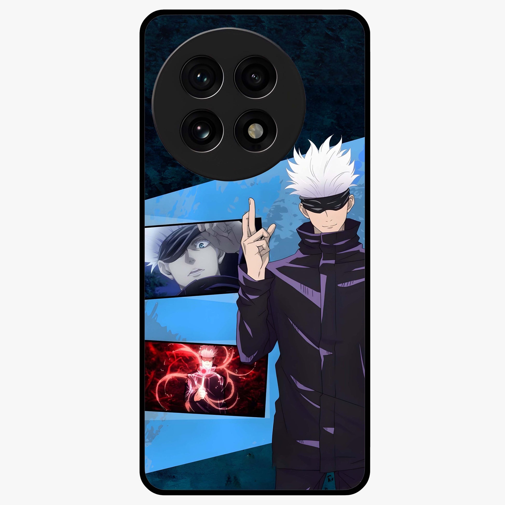 Infinite Curse Sorcerer Glass Case for 1+13R showing full back design in clean flat view with dark sorcerer artwork and glossy glass finish.