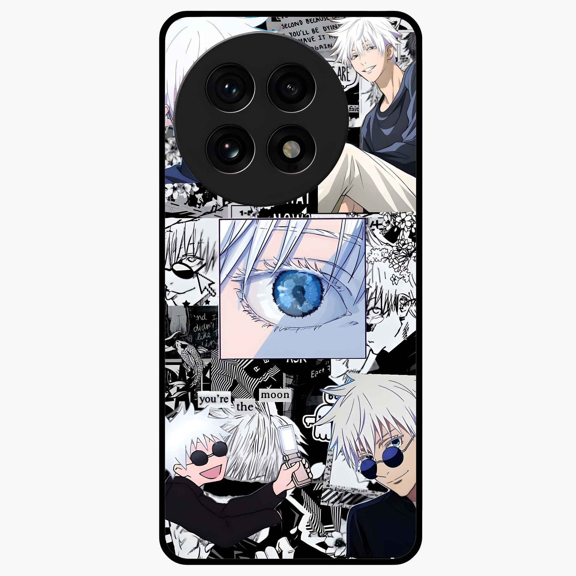 Infinity Sorcerer Chaos Glass Case for 1+13R showing full back design in clean flat view with chaotic sorcerer artwork and glossy glass finish.