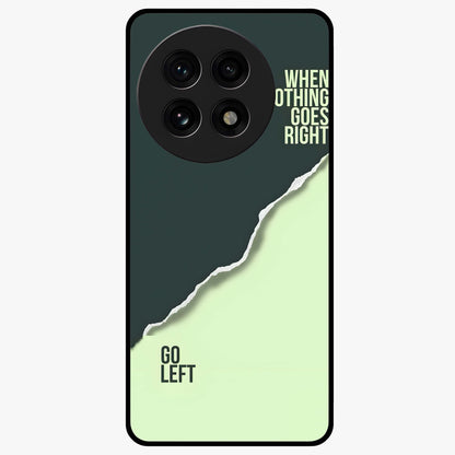 Let Go Quote Glass Case for 1+13R minimalist front view featuring motivational typography artwork