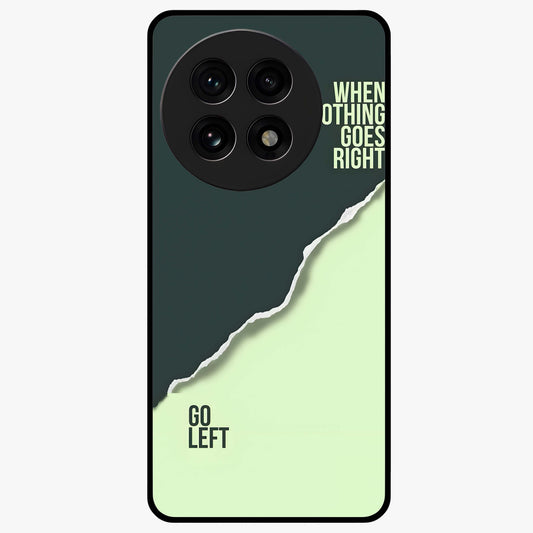 Let Go Quote Glass Case for 1+13R minimalist front view featuring motivational typography artwork