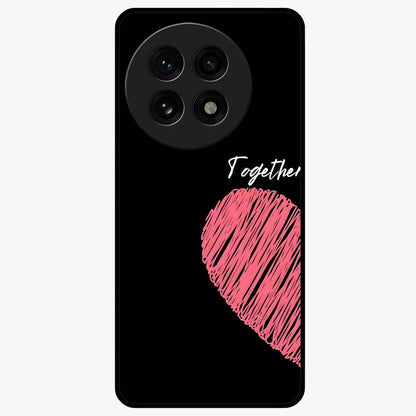 Love Forever Together Left Glass Case for 1+13R romantic front view featuring couple themed artwork