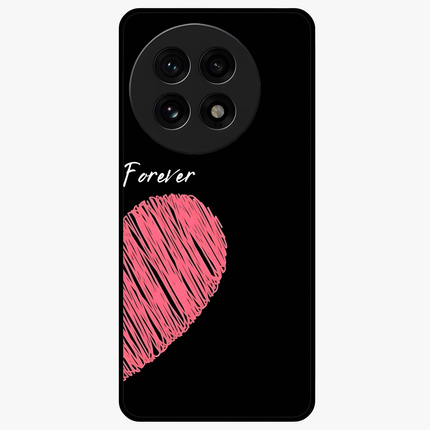 Love Forever Together Right Glass Case for 1+13R romantic front view featuring complementary couple artwork