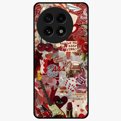 Lover’S Red Chaos Glass Case for 1+13R bold front view featuring intense red artistic artwork