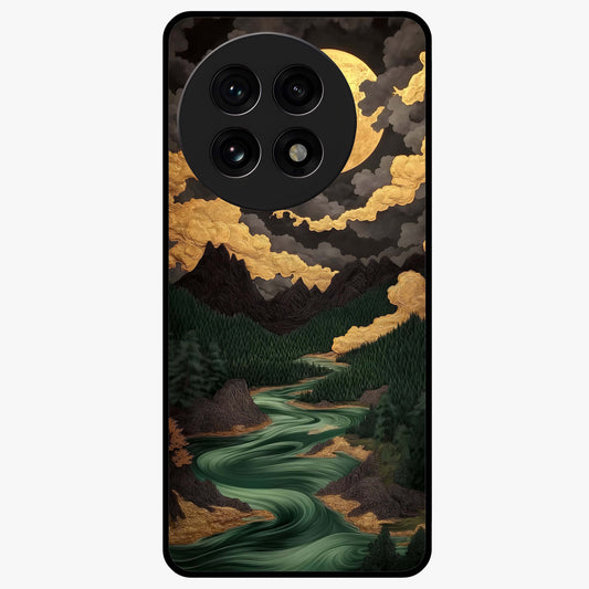 Lunar Silk Garden Glass Case for 1+13R elegant front view featuring floral artwork with soft lunar tones