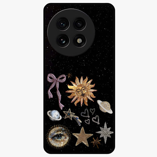 Magical Jewelry Vibe Glass Case for 1+13R glamorous front view featuring jewel inspired artistic artwork