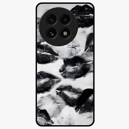 Midnight Kiss Marks Glass Case for 1+13R bold front view featuring romantic kiss mark artwork on dark background
