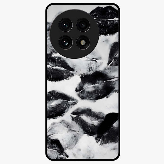Midnight Kiss Marks Glass Case for 1+13R bold front view featuring romantic kiss mark artwork on dark background