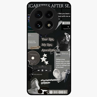 Midnight Love Glass Case for 1+13R romantic front view featuring subtle love inspired artwork in dark tones