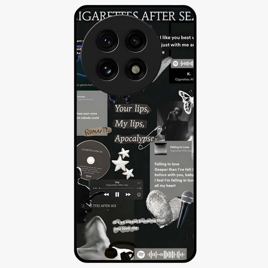 Midnight Love Glass Case for 1+13R romantic front view featuring subtle love inspired artwork in dark tones